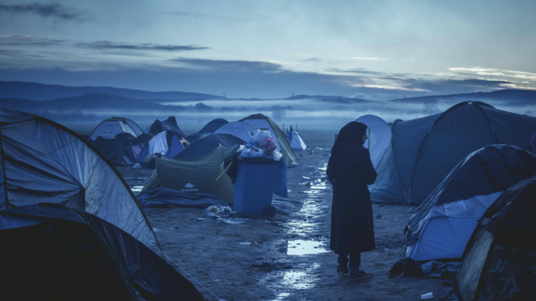 Flüchtlingslager an der griechisch-mazedonischen Grenze 2016.