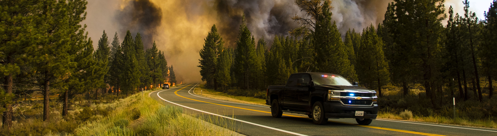 17. Juli 2021, Markleeville, Kalifornien, USA: Das Tamarack-Feuer brennt entlang der Straße. Das Feuer hat bereits mehr als 21.000 Acres erfasst und ist derzeit zu 0 % eingedämmt. Ausgelöst wurde es durch einen Blitzeinschlag.