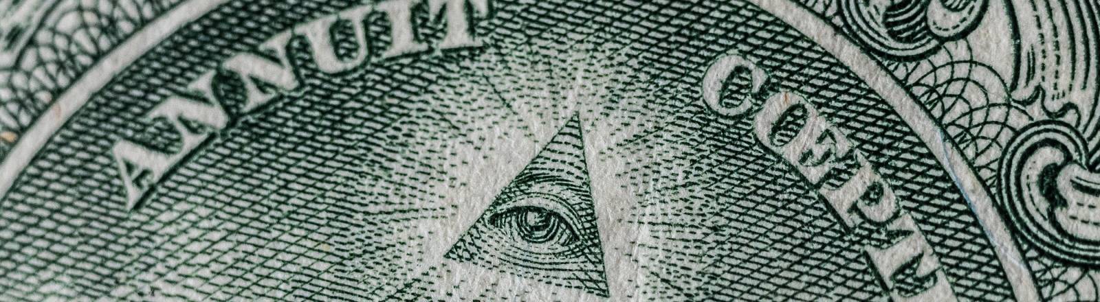 Eine Pyramide auf einem 1-Dollar-Schein.