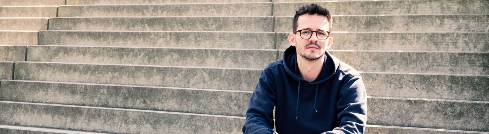 Olivier David auf der Treppe