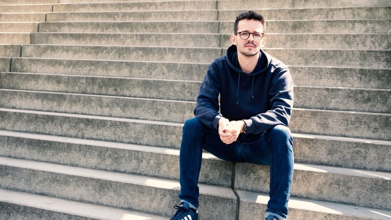 Olivier David auf der Treppe