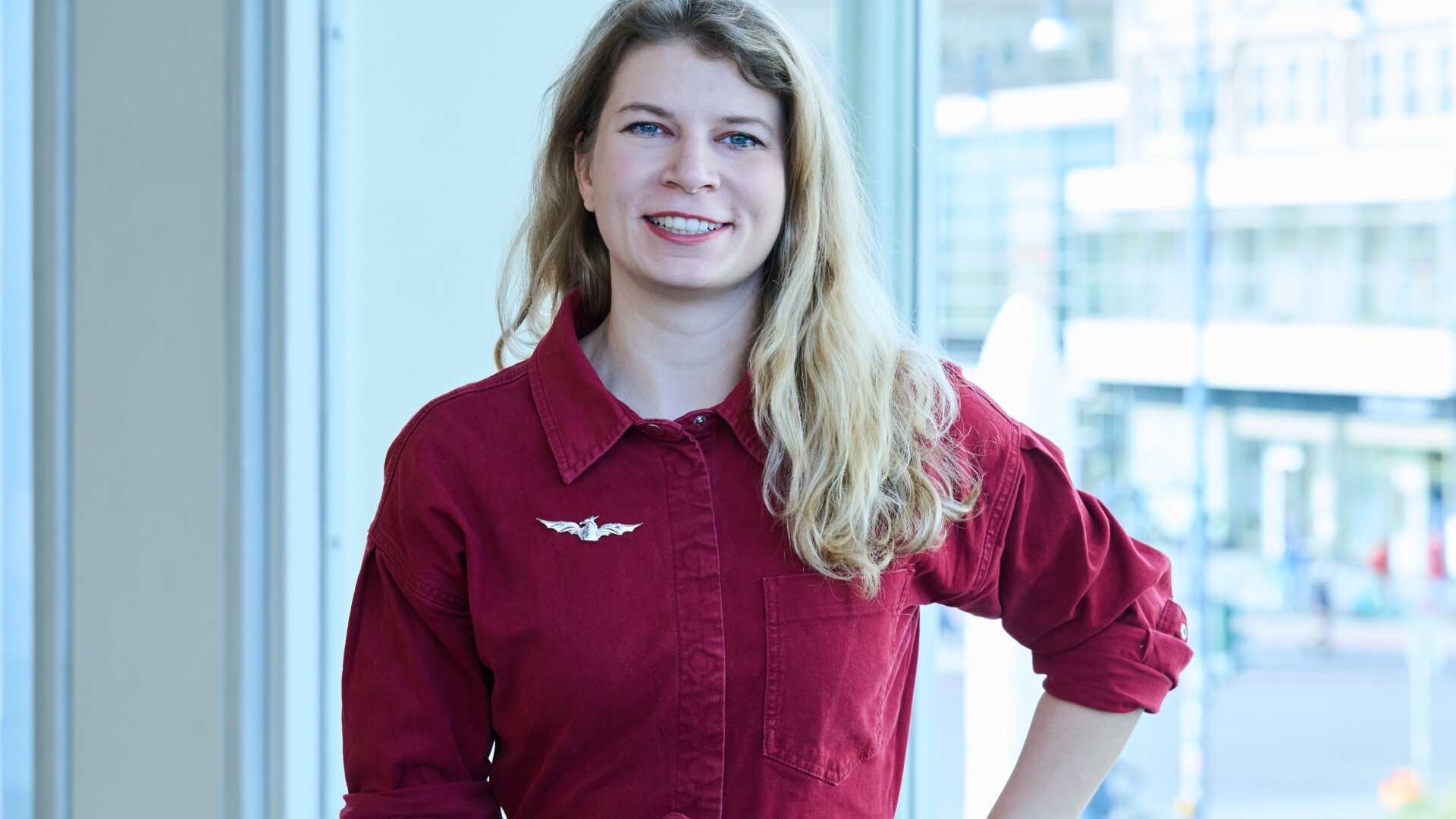 Rabea Rogge, Astronautin, erste deutsche Frau im All, steht beim Weltraumkongress "NewSpace. Aufbruch in die industrielle Zukunft" im Berliner Congress Center (BCC).