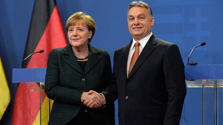 Angela Merkel und Victor Orbán.