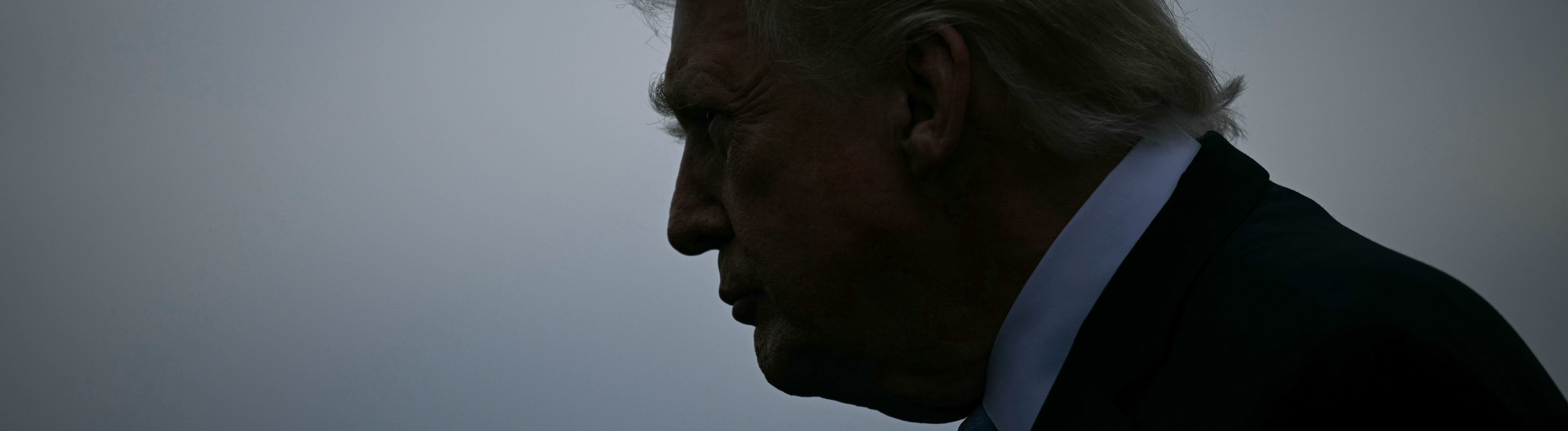 Profil von Trump im Gegenlicht