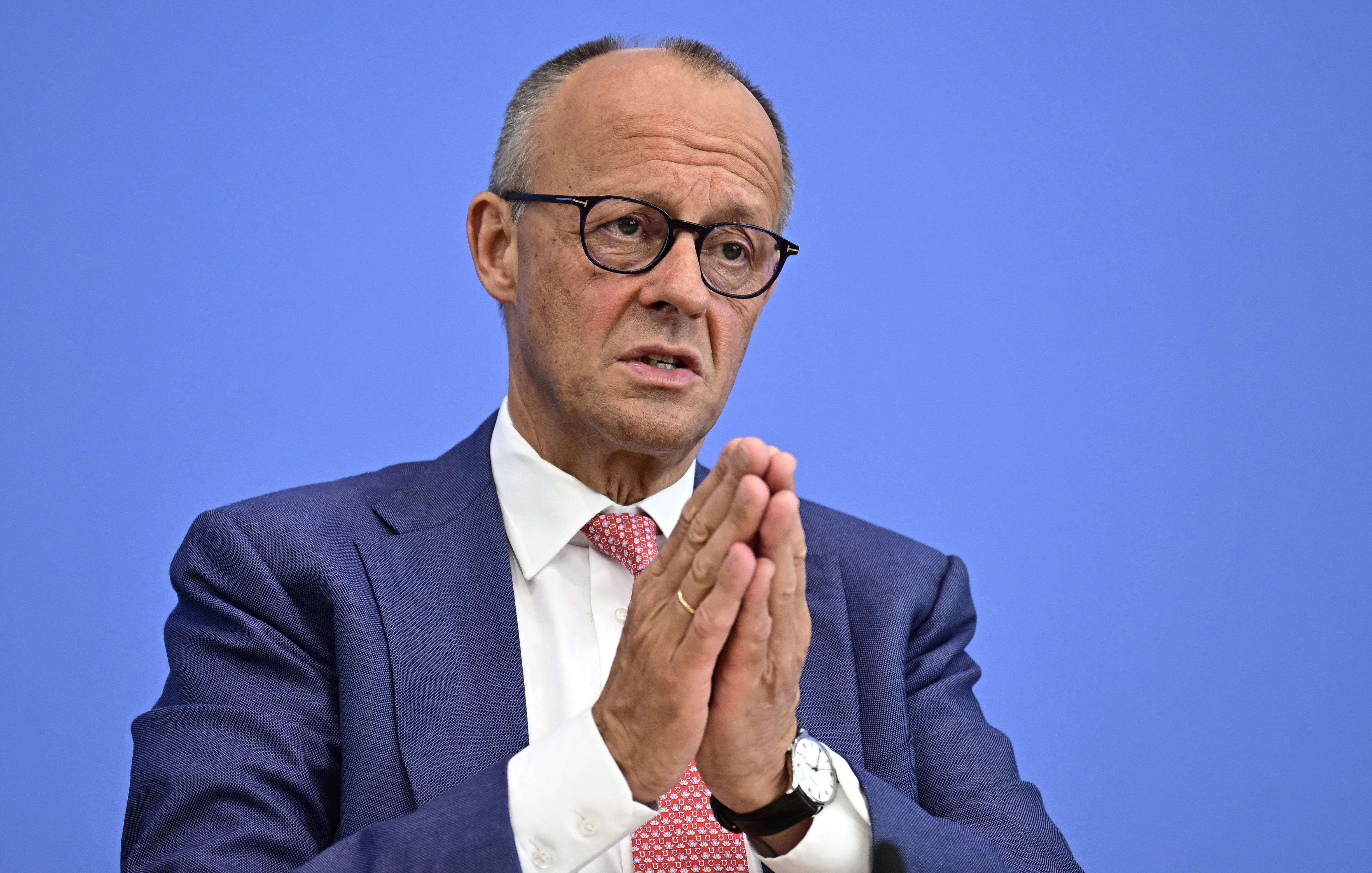 Bundeskanzler Friedrich Merz in der Bundespressekonferenz am 15. Juli 2026.