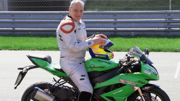 Ralf Mackel auf seinerm Motorrad