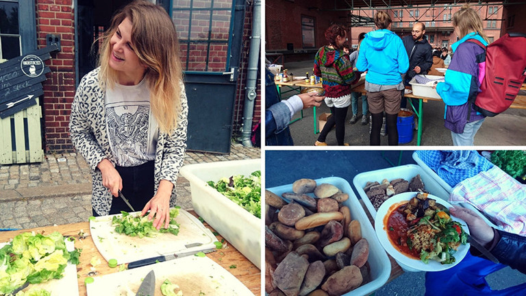 Das Foodsharing Festival ist ein Mitmach-Festival. Hier wird geschnippelt, gekocht, gegessen.