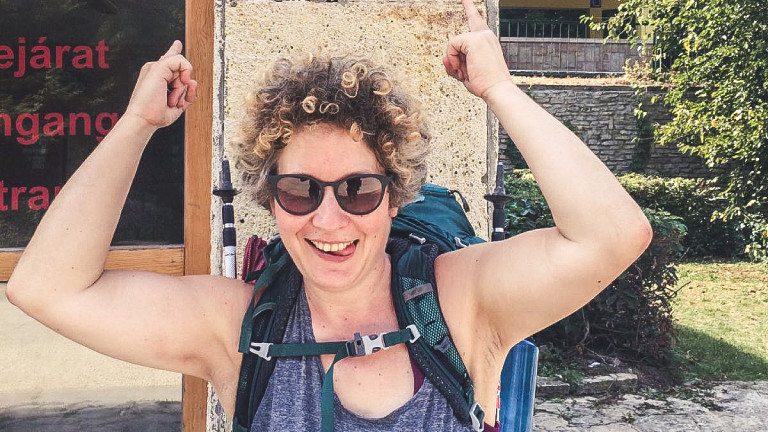 Die letzten 500 Kilometer kamen ihr vor wie ein Spaziergang: Rebecca Maria am Ziel in Budapest
