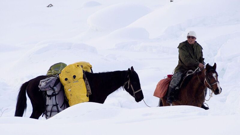 Skifahren in Kirgistan.