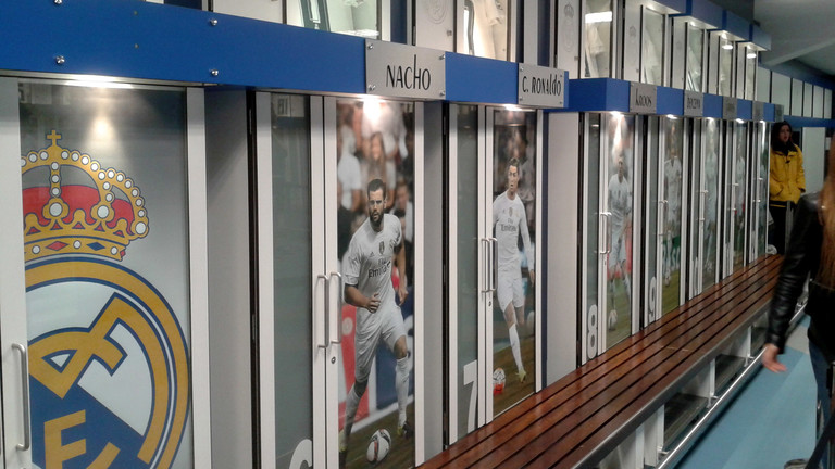 Umkleide im Stadion von Real Madrid.