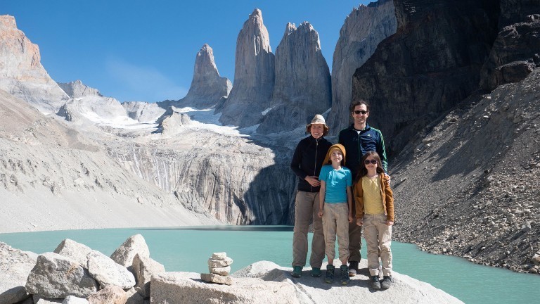 Am Gletscher Torres del Paine in Chile