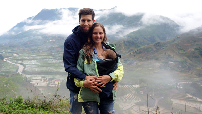Die ganze Familie in Vietnam.