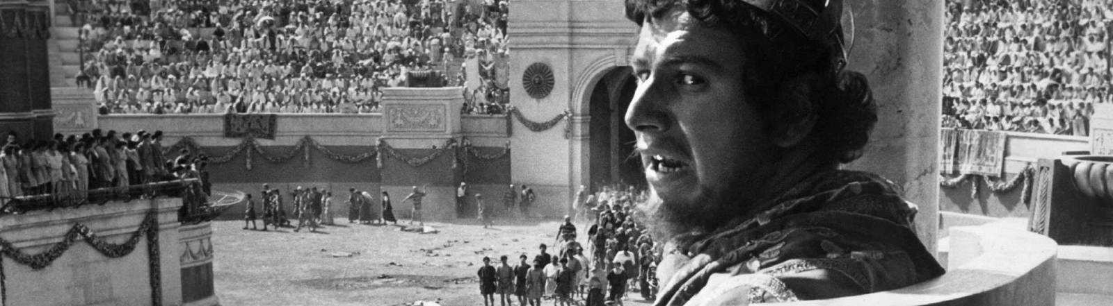 Kaiser Nero, gespielt von Peter Ustinov in Mervyn Leroys Film "Quo Vadis" aus dem Jahr 1951.