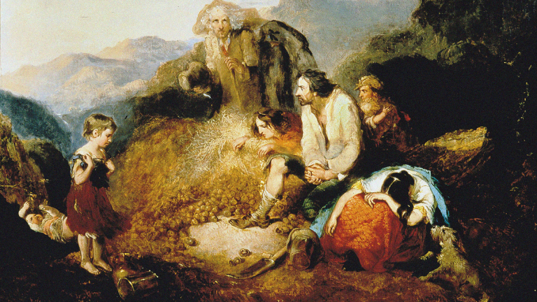"The Potato Blight" aus dem Jahr 1847. Das Gemälde befindet sich in der National Folklore Collection in Dublin