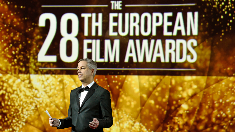 Moderator Thomas Hermanns bei der Verleihung des europäischen Filmpreises 2015