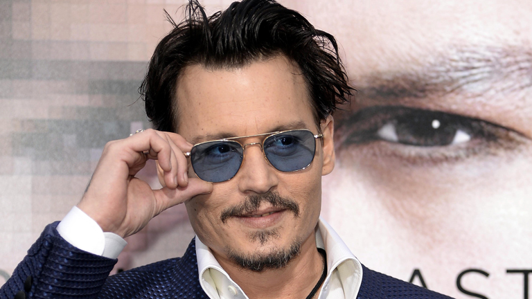 Johnny Depp bei der Premiere von Transcendence in Westwood, Kalifornien