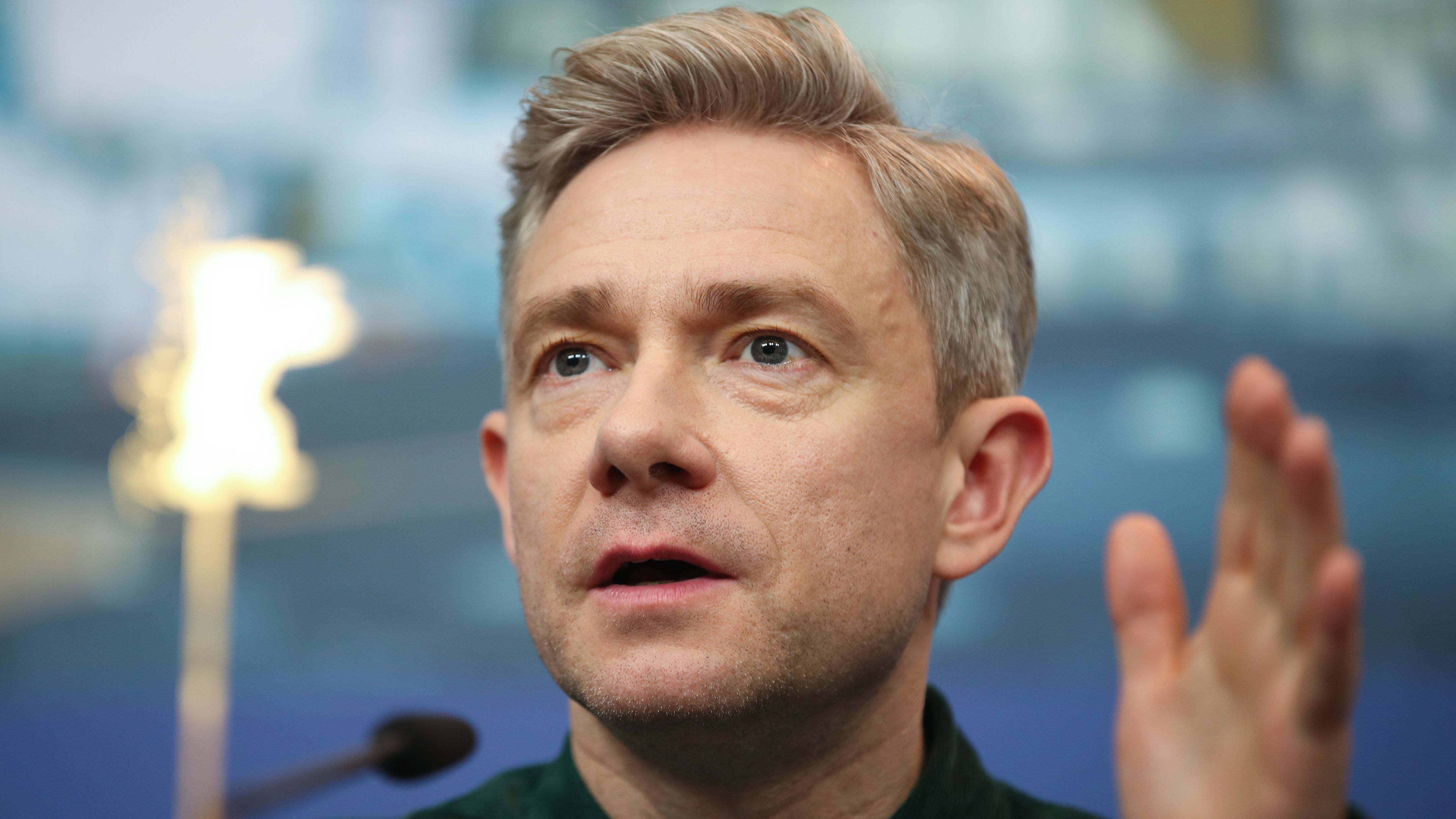 Martin Freeman, Schauspieler, während der Pressekonferenz zum Film "The Operative (Die Agentin").