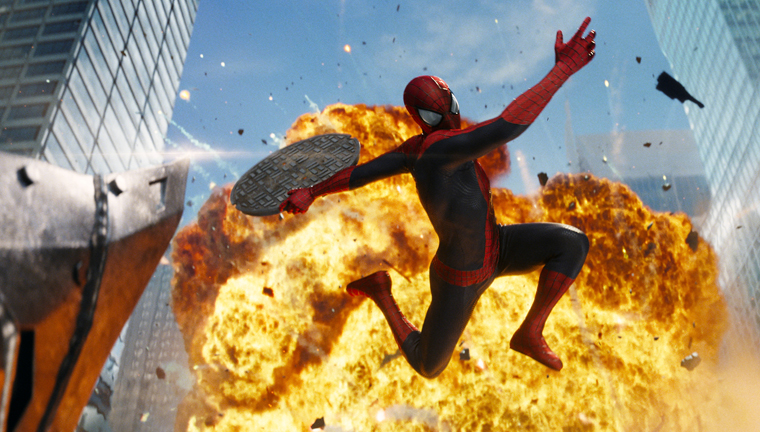 Andrew Garfield als Spider-Man in einer Szene des Kinofilms "The Amazing Spider-Man 2: Rise Of Electro"