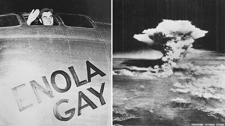 Ein Atompilz über der Stadt Hiroshima