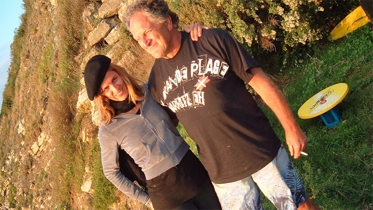 Jens Körner mit seiner Tochter Saskia in Frankreich.