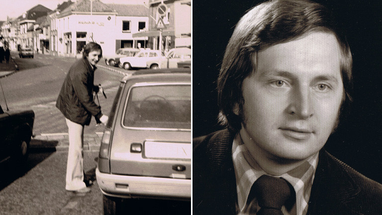 Mann an einem Auto und im Portrait