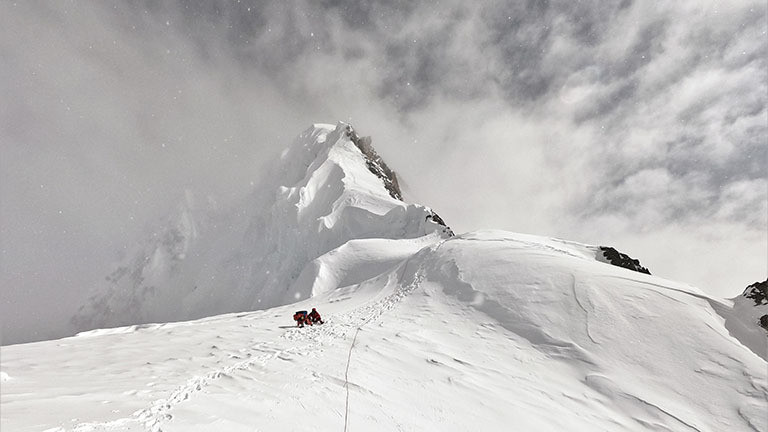 Abstieg vom Gipfel des Broad Peak