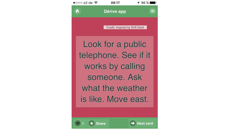 Screenshot der App Dérive.