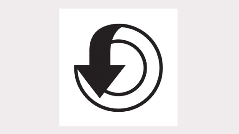 Logo des Projekts "Speichern unter": ein Ende eines Kreises geht in einen Pfeil über.