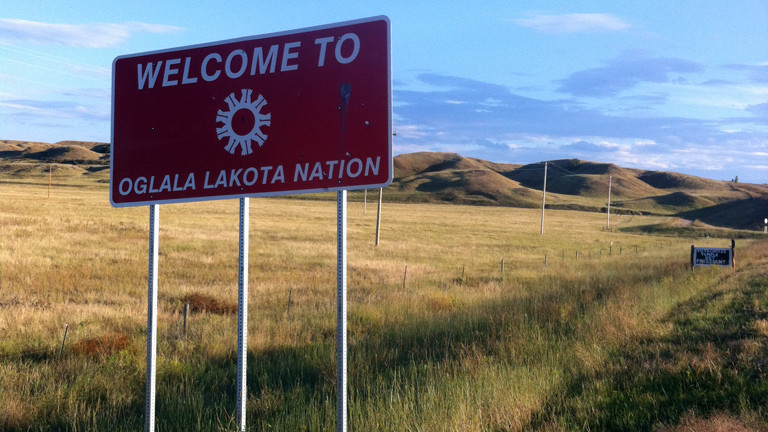 Das Schild des Oglala-Lakota-Reservats