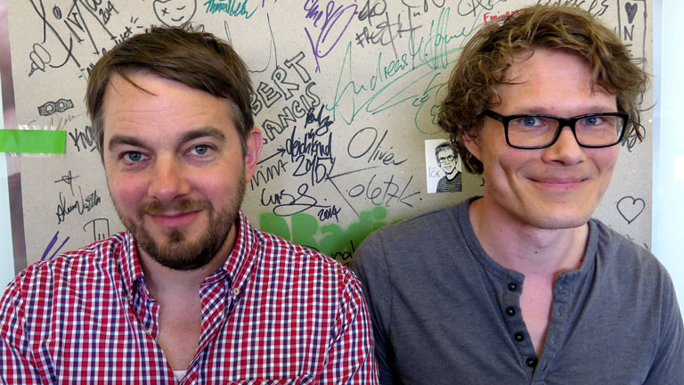 Musiker Oliver Minck und Roland Münchow von der Band Die Sonne.