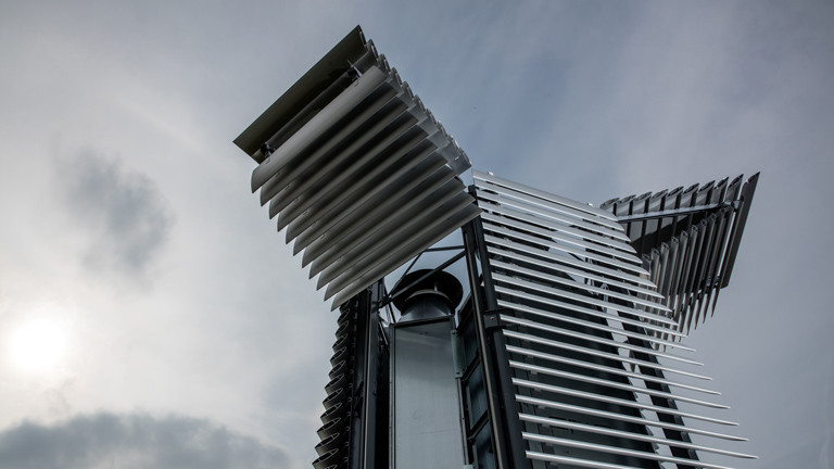 Futuristische Anmutung des Smog Free Towers