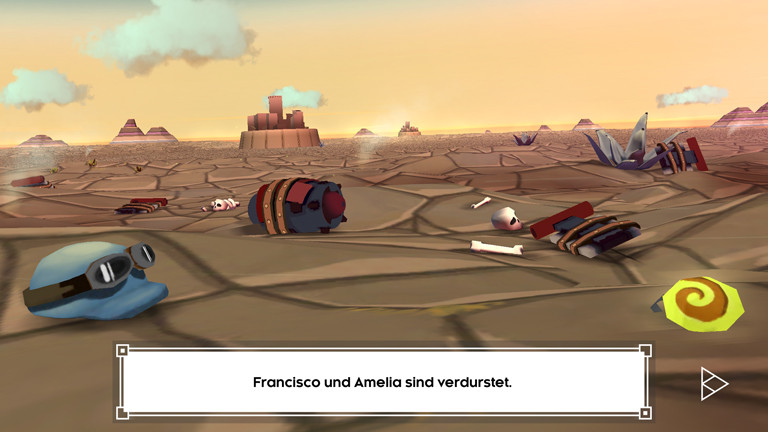 Eine Szene aus dem Tablet-Spiel "Cloud Chasers - Journey of Hope".