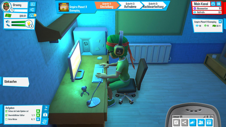 Eine Szene aus dem Spiel Youtuber's Life.