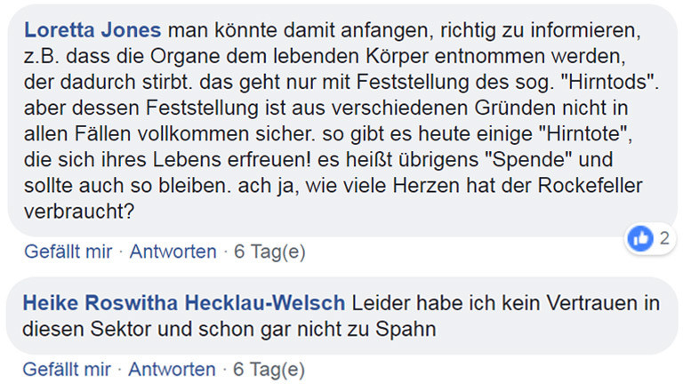 Kommentare von Facebook-Usern auf der Deutschlandfunk-Nova-Seite.