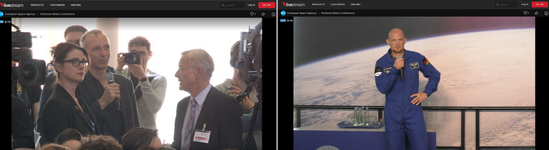 Reporter Stephan Beuting befragt Alexander Gerst und der Astronaut antwortet