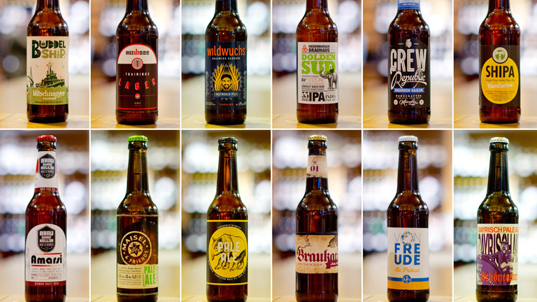 Verschiedene Biere von Mikro-Brauereien