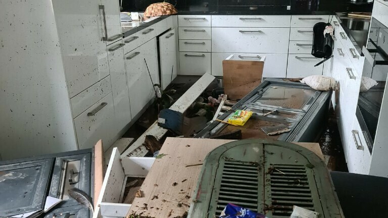 Das Haus von Simone nach der Flut: die Küche.