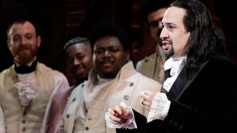 Musical Hamilton: rechts Autor und Hauptdarsteller Lin-Manuel Miranda