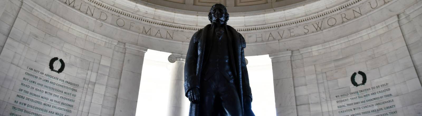 Das Thomas Jefferson Memorial in Washington DC, aufgenommen am 4. April 2021