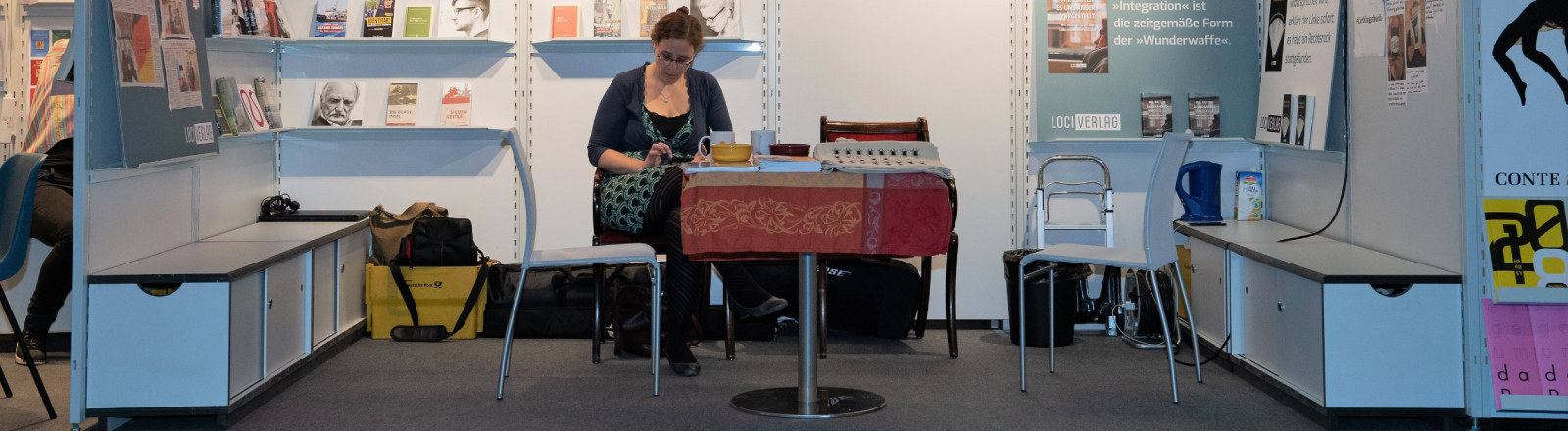 Verlag Antaios nach Übernahme durch Loci-Verlag Dr. Thomas Veigel auf der Frankfurter Buchmesse im Jahr 2018