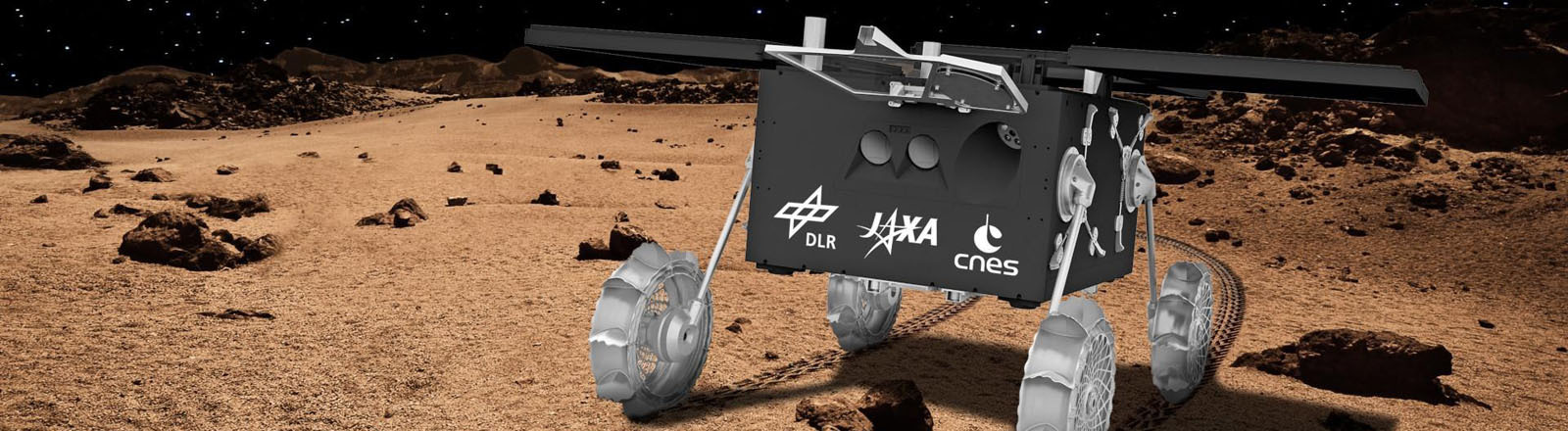 Grafische Darstellung des MMX-Rovers Idefix