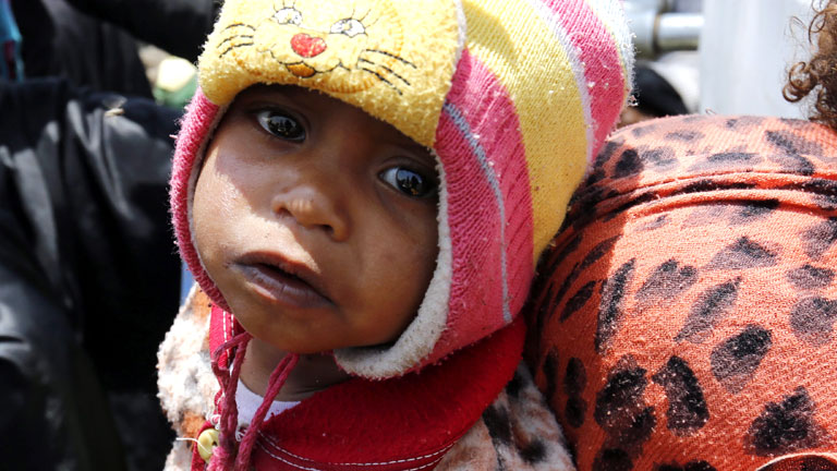 Kind im Flüchtlingscamp im Jemen (Aug 2016)