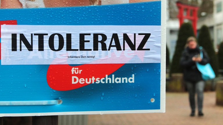AfD-Wahlplakat in Hessen zu Kommunalwahlen