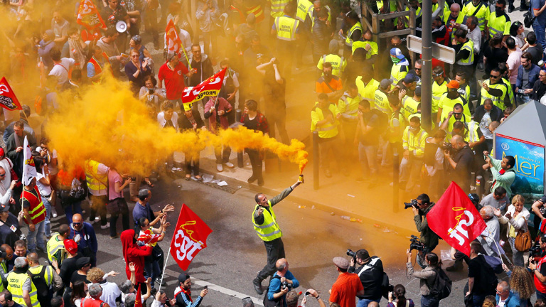Gewerkschaftsprotest gegen Arbeitsmarktreform in Marseille (26.05.16)