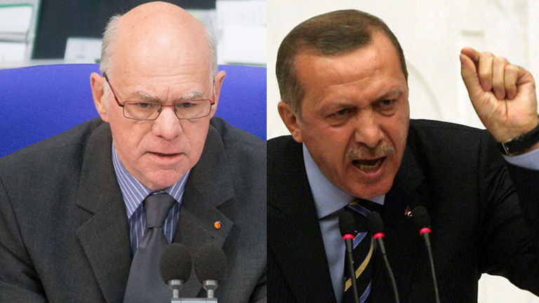 Kollage Bundestagspräsident Norbert Lammert und der türkische Präsident Recep Tayyip Erdogan.