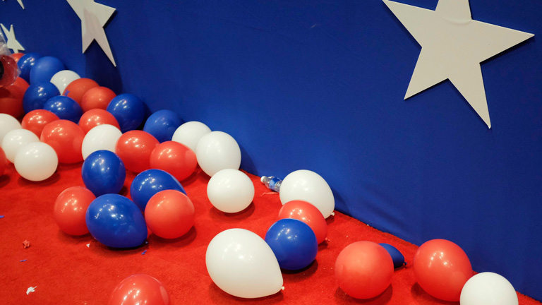 Deko des Parteitags der Republikaner in Cleveland