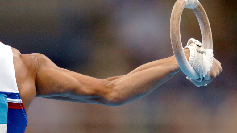 Ein russischer Turner bei den Olympischen Spielen.