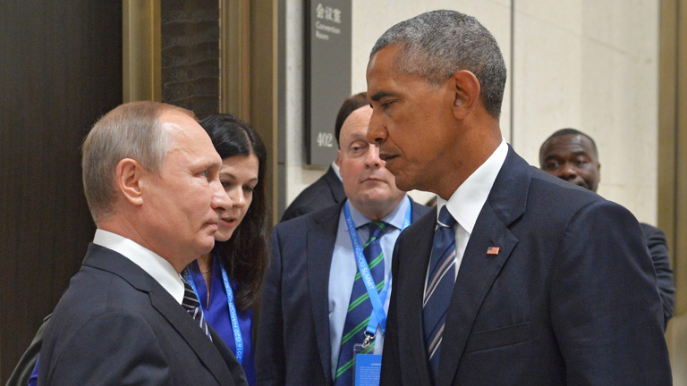 Obama und Putin am 5. September 2016 am Rande des G20- Gipfels in Hangzhou, China.