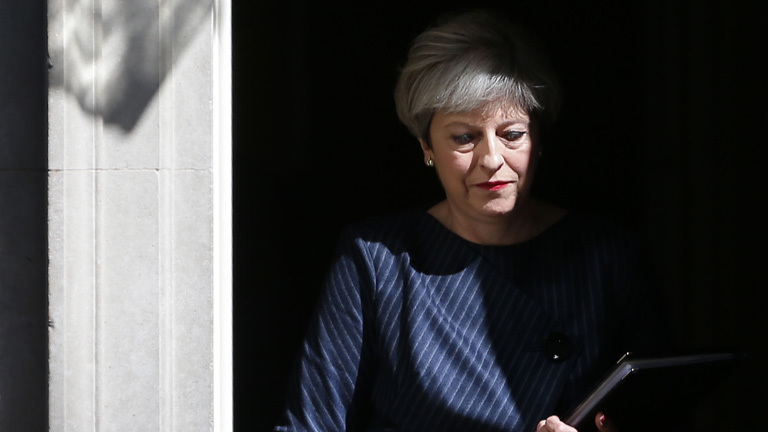 Die britische Regierungschefin May am Dienstsitz in London.