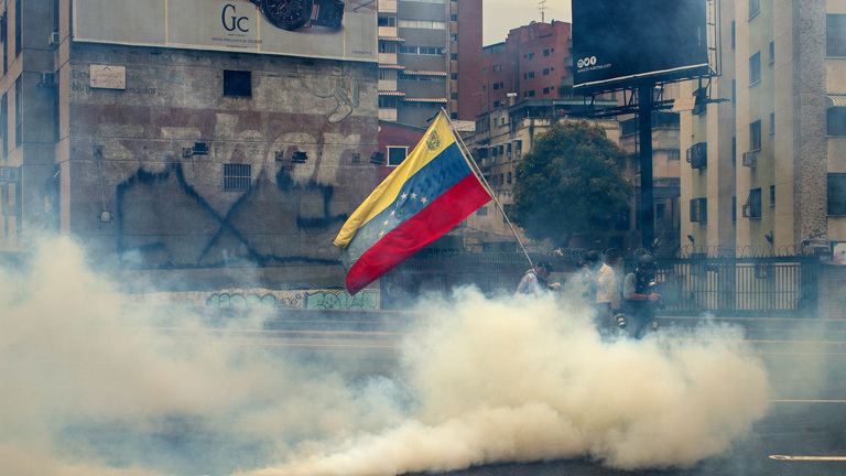 Rauchschwaden bei Protesten in Venezuela